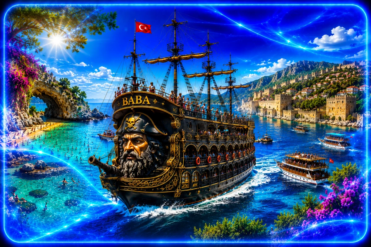 Baba Pirate Boat Tour in Alanya | Mediterranean Fun & Swimming Adventure