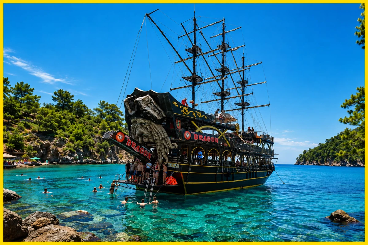 Kemer Piratenschiffsausflug – Roter Drache mit Mittagessen