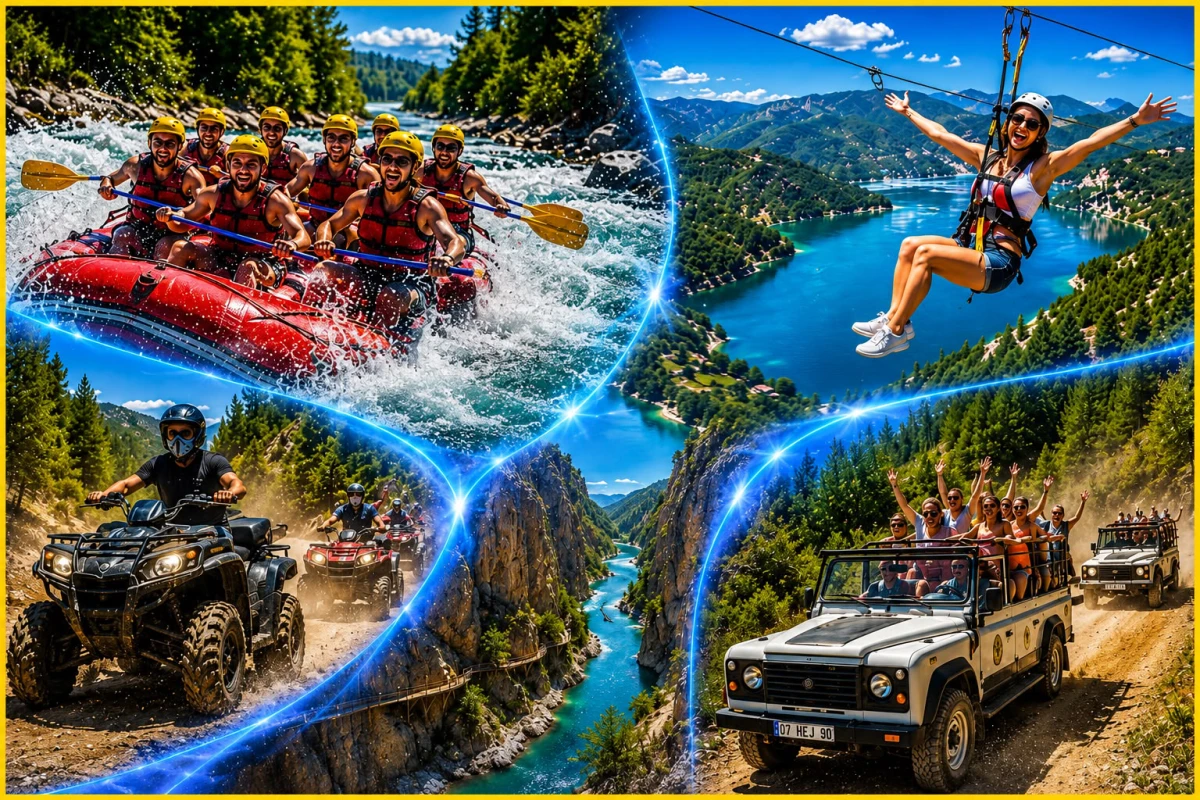 5-w-1 Przygodowa Wycieczka | Safari na Quadach, Rafting, Zjazd na Linie, Safari Jeepem i Kanion Tazı