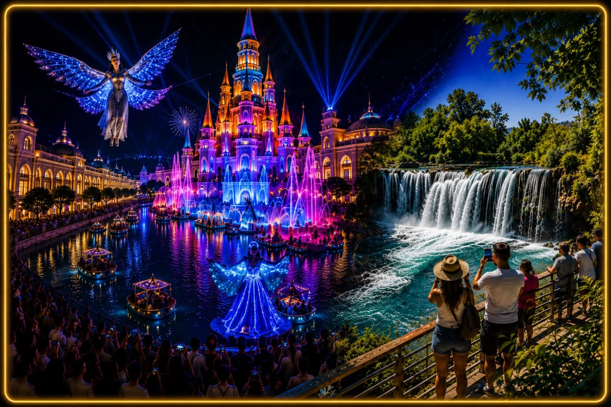 The Land of Legends Night Show & Manavgat Waterfall Tour | Nature & Magical Evening Experience