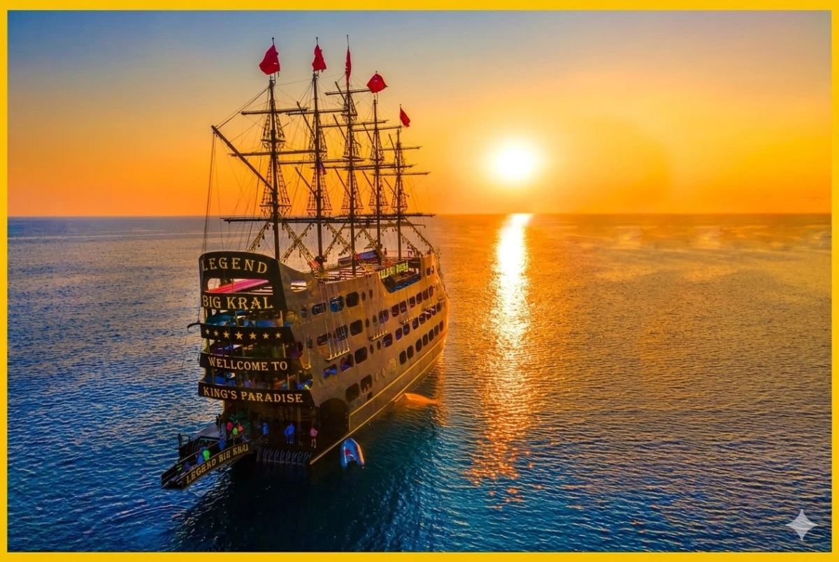 BIG KRAL Sunset Cruise in Alanya – Dinner, Drinks & Evening Entertainment