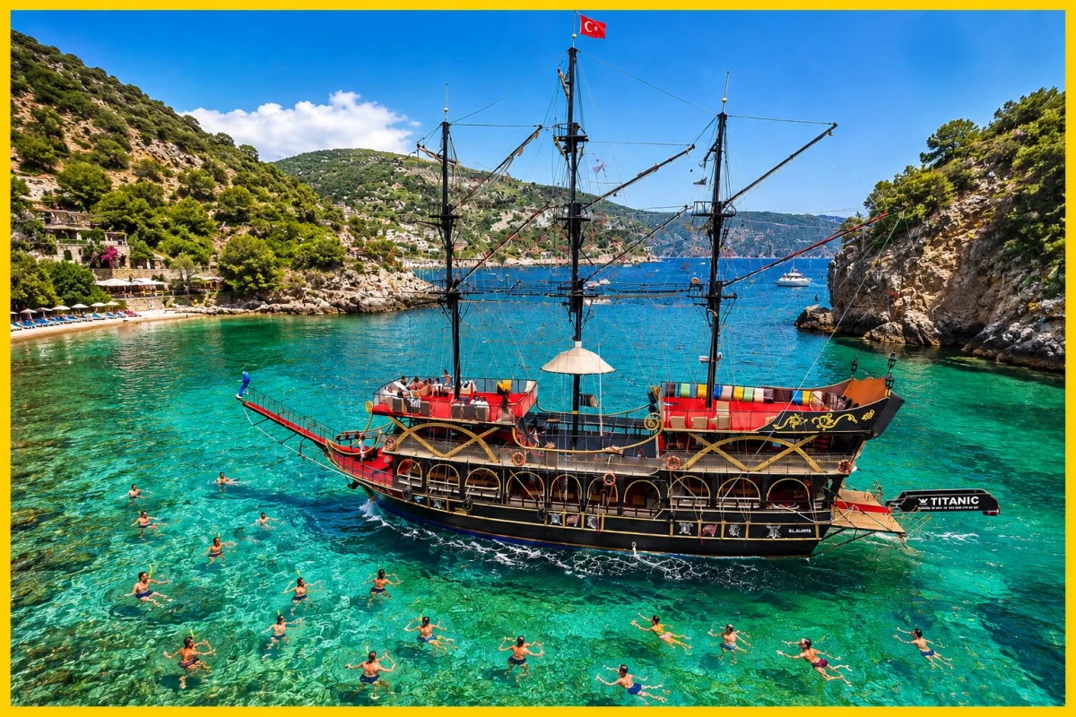 Alanya Piratenschiffstour | Ganztägiges Abenteuer auf dem Mittelmeer